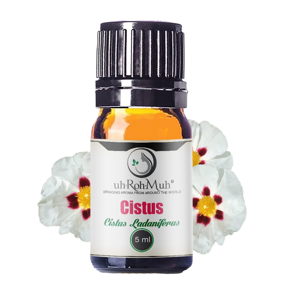 uhRohMuh Organic Cistus Ladaniferus Essential Oil - 5ml, USDA Certified, 100% Pure and Vegan, Perfect for Aromatherapy and Skin Care