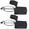 Success Eyewear Reading Glasses 2 Pair Black and Gunmetal Readers Compact Folding Glasses for Reading for Men and Women Case Included Bundle: Set of Black and Gunmetal With 2 Cases 2.5 view 2