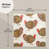 100 Pack Turkey Thanksgiving Cocktail Napkins for Party Supplies (5 x 5 In) view 2