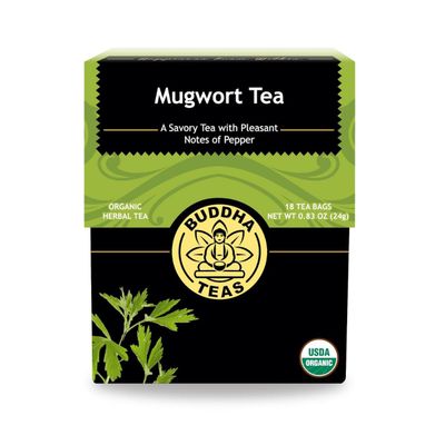 Organic Mugwort Tea, 18 Bleach-Free Tea Bags  Organic Tea Improves Digestion, and Acts as an Emotional Relaxant, No GMOs
