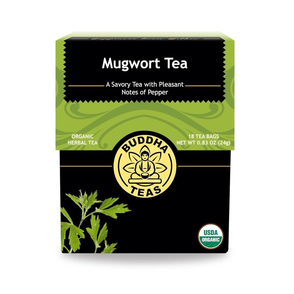 Organic Mugwort Tea, 18 Bleach-Free Tea Bags  Organic Tea Improves Digestion, and Acts as an Emotional Relaxant, No GMOs