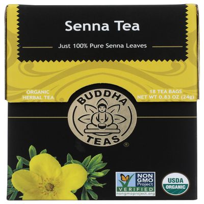 Buddha Teas - Organic Senna Tea - Herbal Tea - For Health & Wellbeing - With Vitamins, Minerals & Antioxidants - Clean Ingredients - Caffeine Free - OU Kosher - 18 Tea Bags (Pack of 1)