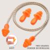 20 Pairs Corded Ear Plugs Reusable Silicone Earplugs with String Banded Ear Plug for Sleeping Noise Cancelling Noise Reduction Hearing Protection(Brown-Orange) view 3
