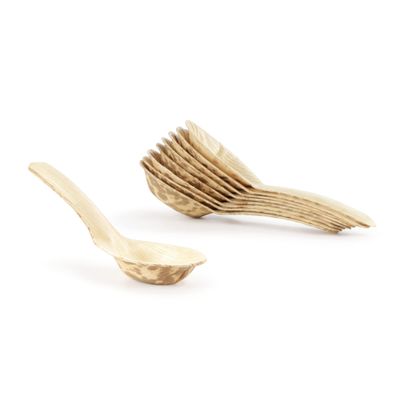 BambooMN 5.1" Premium Bamboo Leaf Chinese Soup Spoons, All Natural Disposable Compostable for Catering and Home Use, 300 Pieces