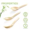 BambooMN 5.1" Premium Bamboo Leaf Chinese Soup Spoons, All Natural Disposable Compostable for Catering and Home Use, 300 Pieces view 4