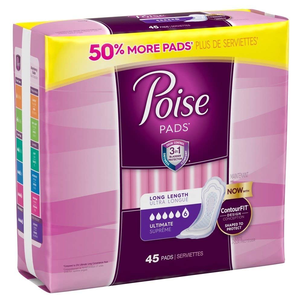 Kimberly-Clark 34104 Poise Pad, Ultimate Long (Pack of 90)