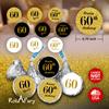 60th Birthday Kisses Stickers, (Set of 324) Chocolate Drops Labels for 60th Birthday, Party Favors Decor for Hershey's Kisses. Made in USA, 9 Designs (36 Stickers of Each) view 3