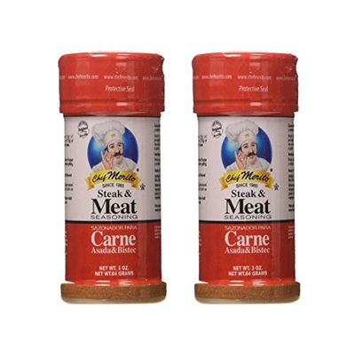 Chef Merito Steak & Meat Seasoning Powder Carne Asada & Bistec 3 oz, Pack of 2 | Chicken Nuggets, Thighs, Steak Seasoning, Grilled, Meat Seasoning