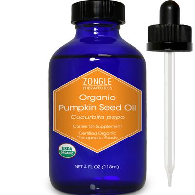 Zongle Therapeutics Organic, Pumpkin Seed Oil, Supplement, for Hair Growth  100% Pure, Pumpkin Seed Oil, Cold Pressed, 4 OZ