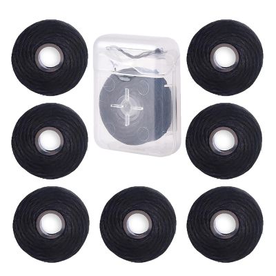8Pcs/Pack Bamboo Charcoal Dental Flosser Mint Flavor Dental Floss Built-in Spool Flat Wire Replacement Core Dental Floss 50M Each(Comes with a Box for Easy Carrying) (Black)