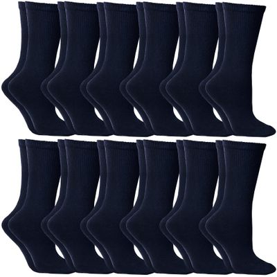 12 Pairs of Yacht & Smith Women Value Pack of Ring Spun Cotton Crew Diabetic, Nephropathy Socks