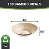 Restaurantware 3.25 Inch Disposable Bamboo Tableware 100 Disposable Bowls - Premium Round Natural Bamboo Premium Bamboo Plates LeakResistant For Parties Or Catering view 4