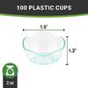 Restaurantware 2 Ounce Disposable Dessert Cups 100 Mini Appetizer Cups - Flower Shape Attractive Seagreen Plastic Mini Ice Cream Bowls Durable For Parties Or Catered Events view 4