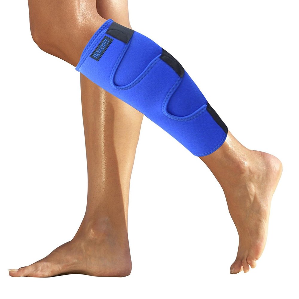 ROXOFIT Calf Brace for Torn Calf Muscle and Shin Splint Pain Relief for Men and Women - Adjustable Neoprene Compression Support Wrap