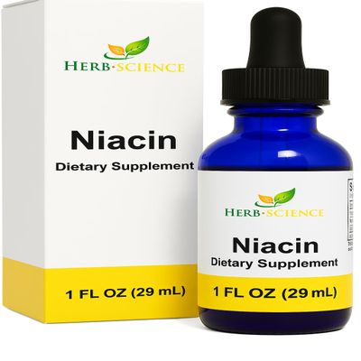 Herb-Science Liquid Vitamin B3 (Niacin) Dietary Supplement  Vegan, Alcohol-Free, Quality Tested  1 fl oz (36 Servings)
