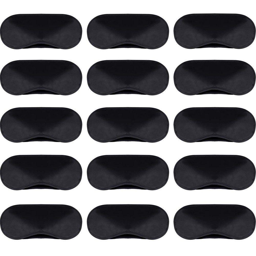 30 Pieces Blindfold Eye Cover Sleep Mask for Games Party Sleeping Travel with Nose Pad and Adjustable Strap (Black)
