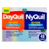 VICKS DayQuil & NyQuil SEVERE Co-Pack, Cold & Flu Medicine, Powerful Relief for Headache, Fever, Sore Throat, Minor Aches & Pains, Congestion, Sinus Pressure, Stuffy Nose, and Cough, 48 LiquiCaps view 1