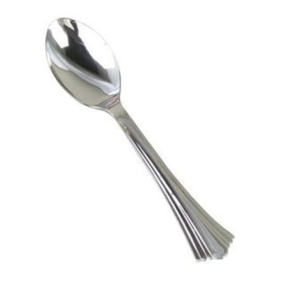 120 Spoons REFLECTIONS Plastic Silverware, Looks Like Silver Cutlery
