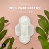 L. Ultra Thin Unscented Pads with Wings, Regular Absorbency, 42 Ct, 100% Pure Cotton Chlorine Free Top Layer view 2