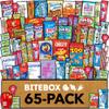 BITEBOX Snack Box (65 Count) Valentines Variety Pack Care Package Gift Basket Adult Kid Guy Girl Women Men Birthday College Student Office School view 1