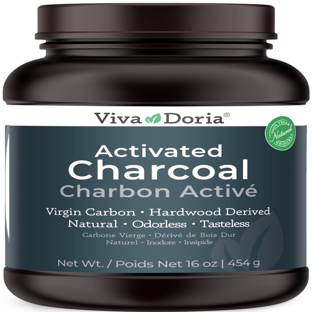 Viva Doria Virgin Activated Charcoal Powder, Hardwood Derived, Food Grade, 16 Oz (1 Pound)