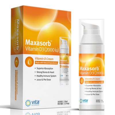 Vita Sciences Vitamin D3 Cream 2000 IU Topical Vitamin D Cream for Face & Body Psoriasis Paraben Free, Unscented, Hypoallergenic Skin Moisturizer Advanced Airless Pump for Maximum Absorption