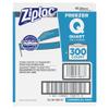 Ziploc 696187 Double Zipper Freezer Bags, 1Qt, 2.7Mil, 7 X 7 3/4, Clear W/Label, 300/Carton view 2