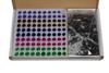 100pcs 2mL (5/8 dram) Multi Colored Glass Stainless Steel Roller Bottle 2cc Sample Vial Small Essential Oil Bottle Travel Must + one 7 Chakra Bracelet with Lava Beads for essential oil diffusing view 3