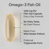 Sports Research Omega-3 Fish Oil 1250 - Triple Strength Fish Oil Supplement from Wild Alaska Pollock - MSC Certified Sustainable  Non-GMO  Soy Free - 90 Softgel Capsules view 2