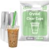 Clear Plastic Disposable Cups with Lids and Smoothie Straws 100 count - 10 oz (ounces) Clear PET Cup for Smoothies, Protein Shakes, Bubble Tea, Iced Coffee, Boba, Fresh Juice, Meal Prep, Party Cup view 1