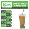 Clear Plastic Disposable Cups with Lids and Smoothie Straws 100 count - 10 oz (ounces) Clear PET Cup for Smoothies, Protein Shakes, Bubble Tea, Iced Coffee, Boba, Fresh Juice, Meal Prep, Party Cup view 4