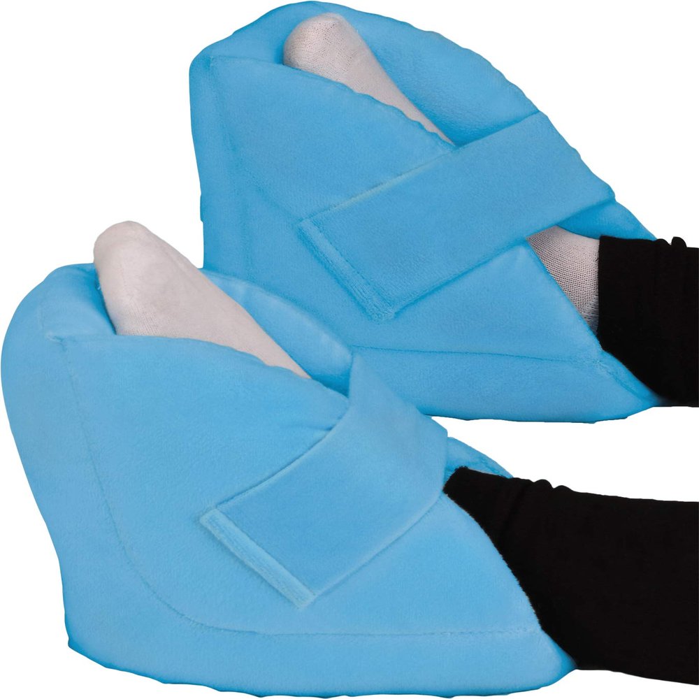 nova Heel Cushion Protector Pillow Heel, Foot & Ankle Pressure Relief Cushions to Help Prevent Sores & Ulcers, Adjustable Universal Fit with Velcro Straps, Super Soft Velour, Washable, One Pair