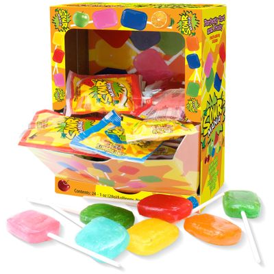 Yummy Lix Sour Mania Gourmet Lollipops, (Pack of 24)