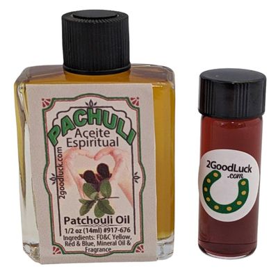 2GoodLuck Patchouli, Spiritual Oil With 1 Dram Perfume Set for Magic and Rituals. Aceite Espiritual Perfumado Para Rituales Y Magia.