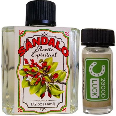 2GoodLuck Sandalwood, Spiritual Oil with 1 Dram Perfume Set for Magic and Rituals. Aceite Espiritual Sndalo Para Rituales Y Magia.
