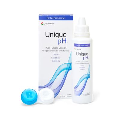 Menicon Unique pH Multi-Purpose Contact Lens Solution With Lens Case (4 Fluid Ounces)