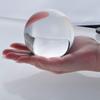 Amlong Crystal New Clear Crystal Ball Sphere Asian Quartz 80mm (3 inch Diameter) with Wooden Stand and Gift Box view 2