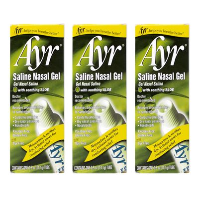 Ayr Saline Nasal Gel, with Soothing Aloe, 0.5 Ounce Tube (Pack of 3)
