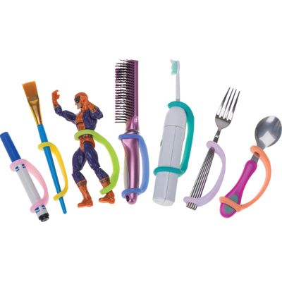 EazyHold Silicone Adaptive Aid (Infant to Adult) for Limited Hand Function, Poor Grip, Limb Loss, Cerebral Palsy, Stroke, Tremors, Arthritis, ALS. (Therapist -Teacher 7 Pack)