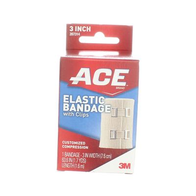 Ace Elastic Bandag W/Clip Size 1ct Ace Elastic Bandage W/Clips 3 1ct