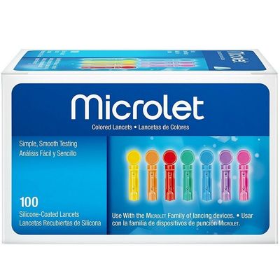 Microlet Colored Lancets 100 Each ( 3 pack)