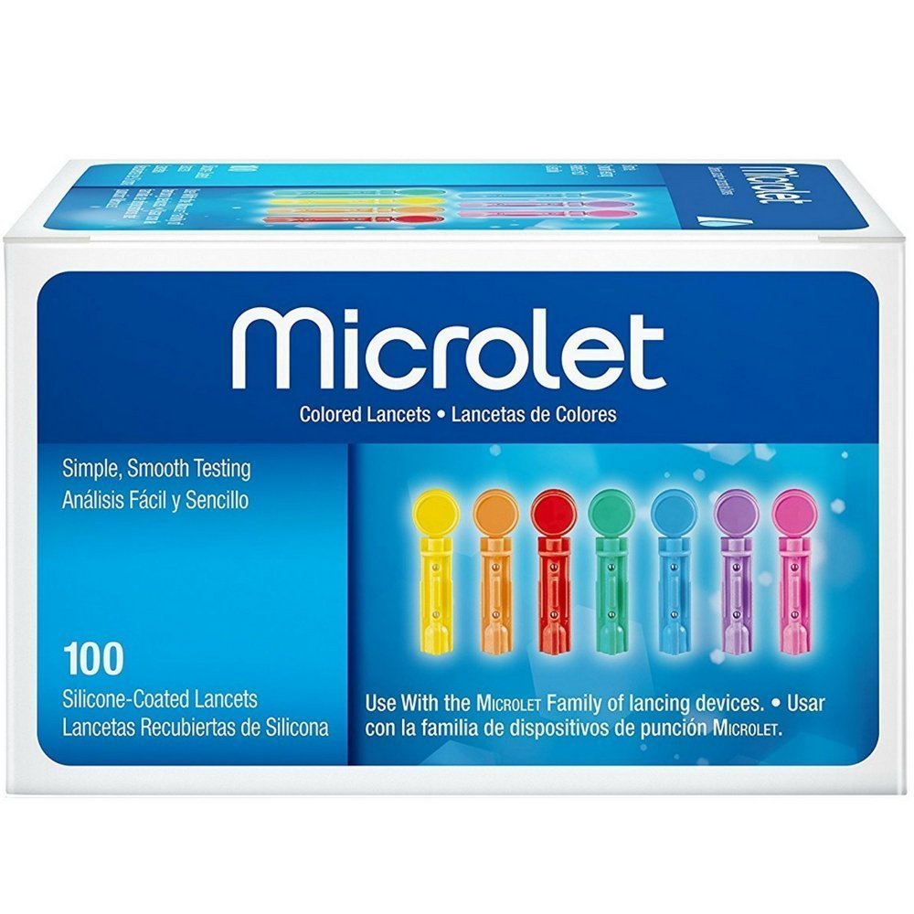 Microlet Colored Lancets 100 Each ( 3 pack)