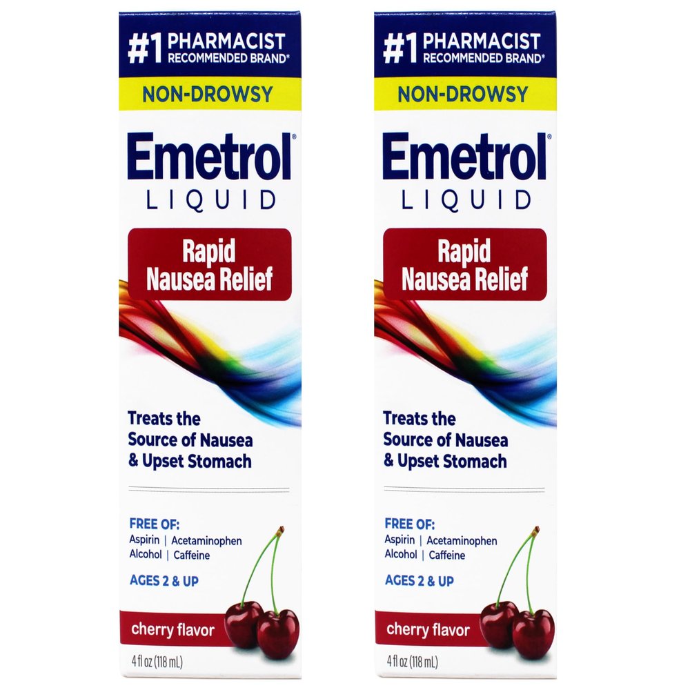 Emetrol Emetrol Nausea Relief Liquid Cherry Flavor, Cherry Flavor 4 oz (Pack of 2)