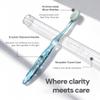 Nano-b Manual Toothbrush for Adults with Sensitive Gums, Silver Soft/Medium Bristles, Travel Case, Crystal view 3