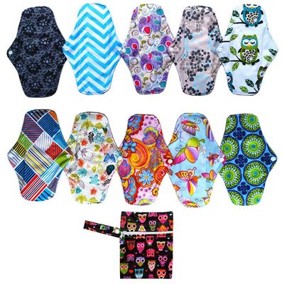 10PCSBamboo Mama Cloth/Menstrual Pads/Reusable Sanitary Pads Panty Liner (M10-10)
