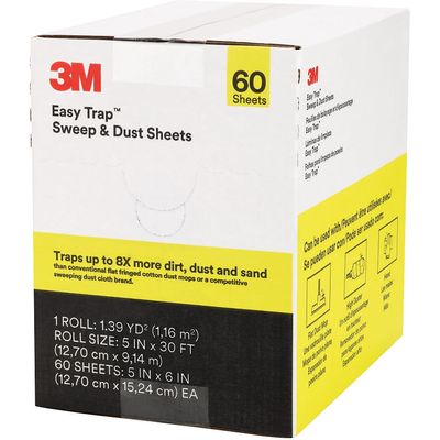 3M 59032W Easy Trap Duster, 5-Inch X 30ft, White, 60 Sheets/Box