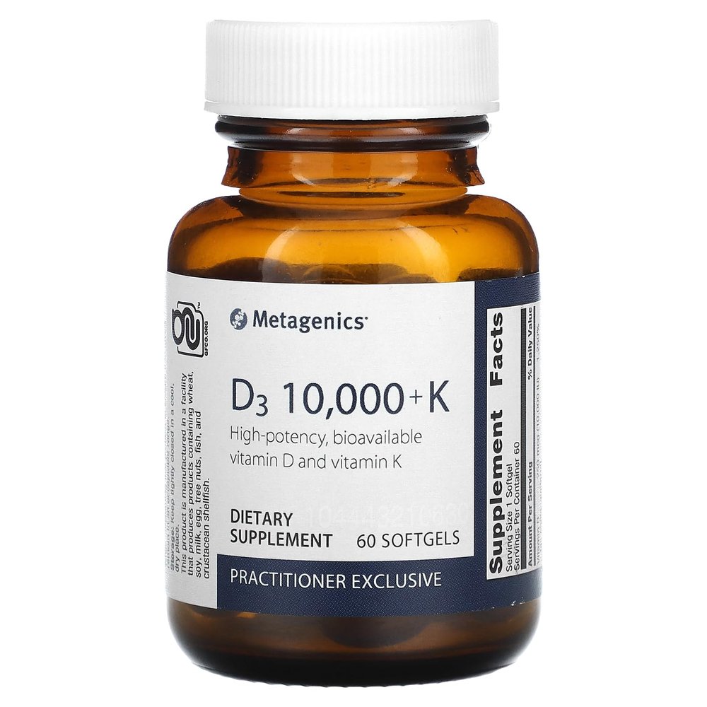 Metagenics D3 10,000 with K2 Soft Gels, 60 Count