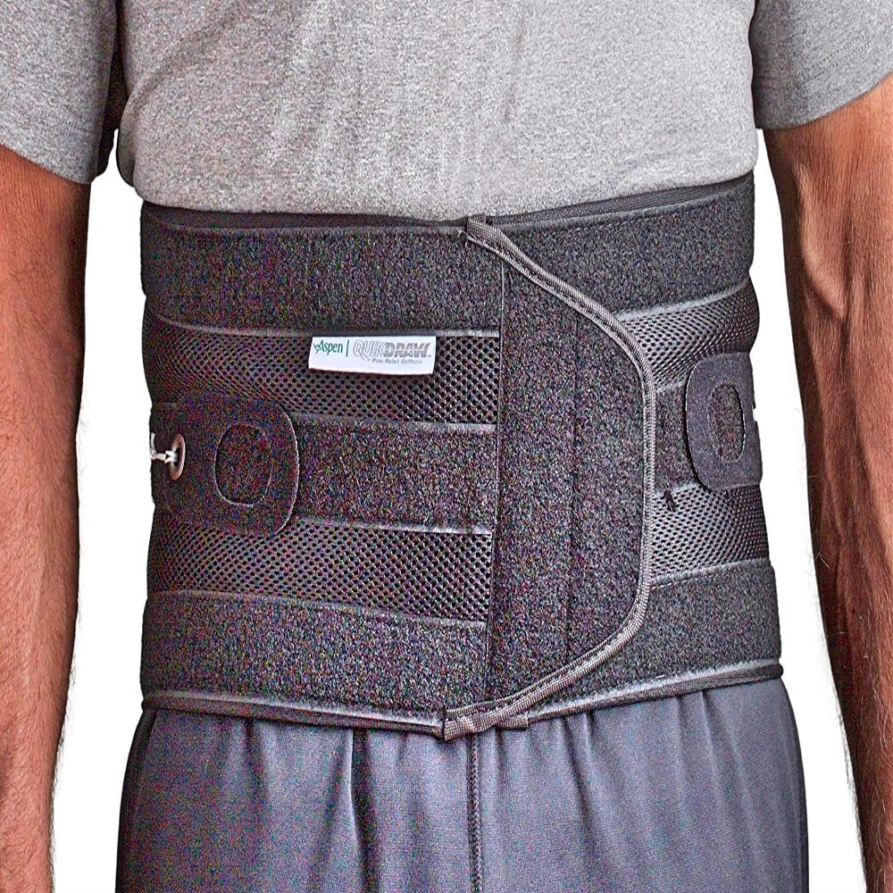 ASPEN Medical Products Quikdraw PRO Back Brace with Pulley System Lower-Back and Lumbar Pain Relief for Men and Women, Breathable, Large