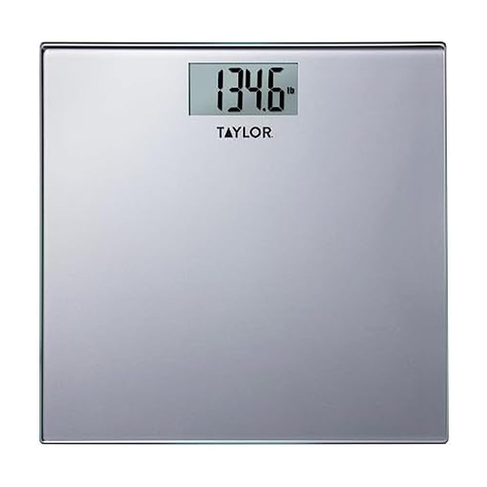 Taylor Digital Scales for Body Weight, Highly Accurate 400 LB Capacity, Auto on and Off Scale, 11.8 x 11.8 Inches, Black and White Lattice