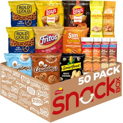 Frito-Lay Sweet & Salty Snacks, Variety Mix of Cookies, Crackers, Chips & Nuts, 4.13 Pounds, (Pack of 50)